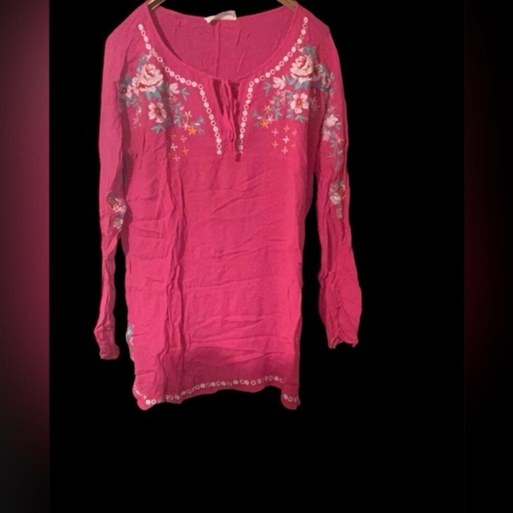 Embroidered Pink Top
